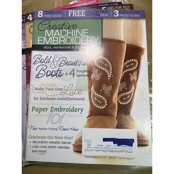 5 Bulk Creative Machine Embroidery Magazine Lot Of 5 Inspirations & Techniques - Picture 2 of 6